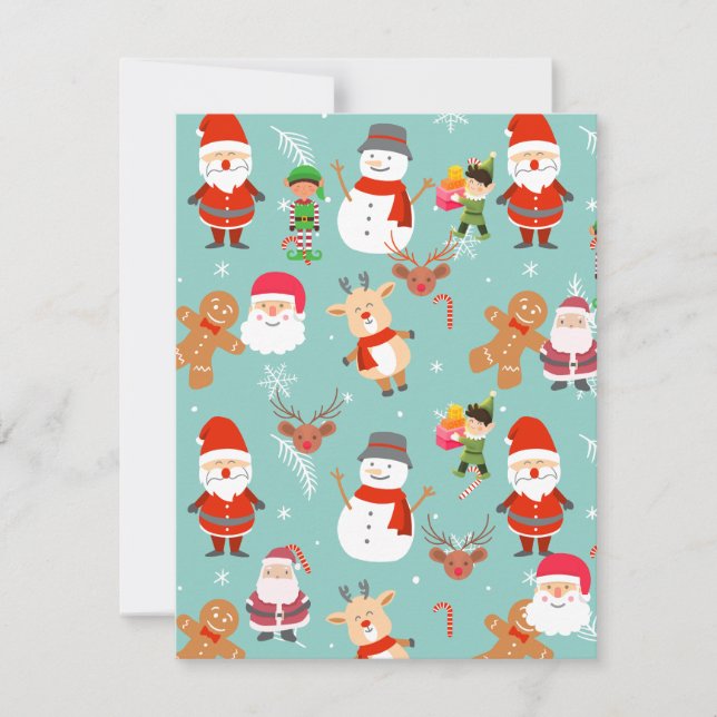 Sant Reindeer Snowmen Christmas  Card (Front)