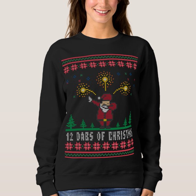 Santa 12 Dabs of Christmas Ugly Xmas Sweater (Front)