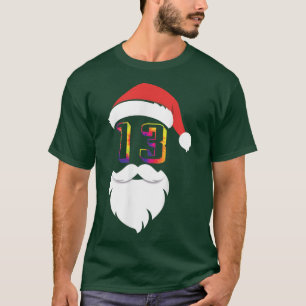 Santa 13 Years Old TieDye  13th Birthday Christmas T-Shirt