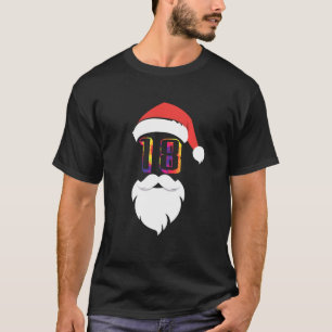 Santa 18 Years Old Tie Dye 18th Birthday Christma T-Shirt