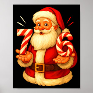 Santa 67 Candy Cane Six Seven Santa Claus Funny Ch Poster