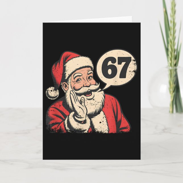 Santa 67 Christmas Six Seven Meme  Card (Front)