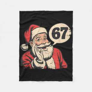 Santa 67 Christmas Six Seven Meme  Fleece Blanket