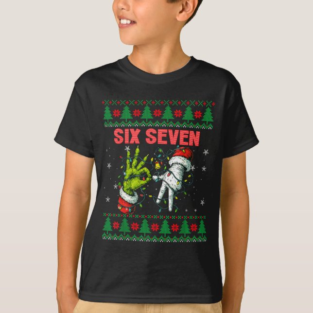 Santa 67 Christmas Ugly Sweater Fingers Six Seven  (Front)