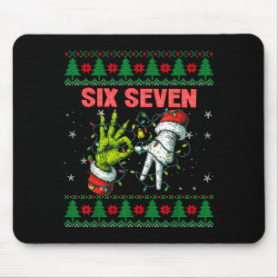 Santa 67 Christmas Ugly Sweater Fingers Six Seven Mouse Pad