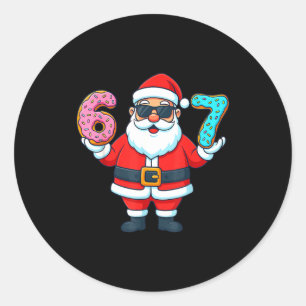 Santa 67 Donut Meme Funny Christmas Holiday Classic Round Sticker