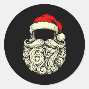Santa 67 Hidden In Beard Christmas  Classic Round Sticker