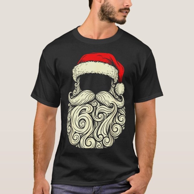 Santa 67 Hidden In Beard Christmas  T-Shirt (Front)