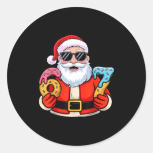 Santa 67 Ice Cream Drip Christmas  Classic Round Sticker