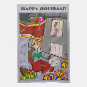 Santa Accident Kitchen Towel