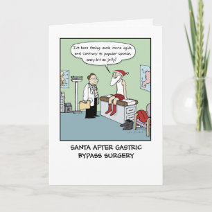 Santa After Gastric Bypass   Funny Christmas Xmas Holiday Card