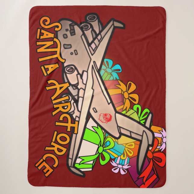 Santa, Air Force, Army Sherpa Blanket (Front)