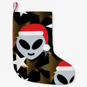 santa alien emoji christmas stocking