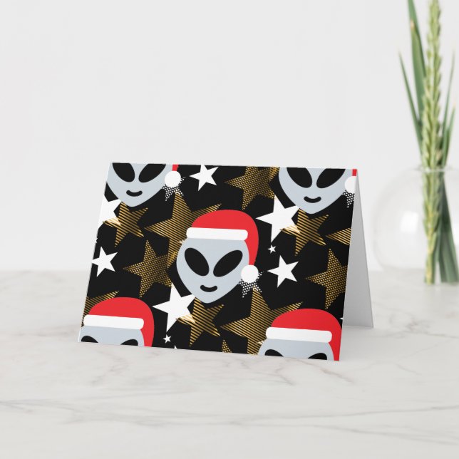 santa alien emoji holiday card (Front)