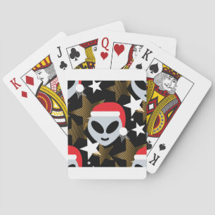 santa alien emoji playing cards