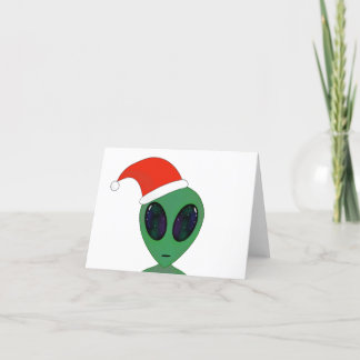 Santa alien holiday card