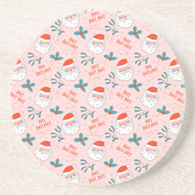 Santa all over print Joyful Greetings collection Coaster (Front)