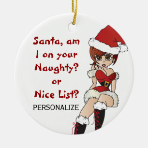 Santa, am I on your naughty or nice list? Ceramic Tree Decoration
