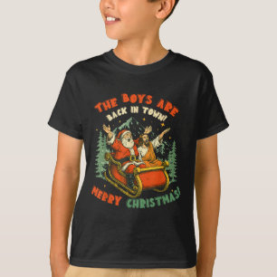 Santa &amp; Jesus Back In Town Merry Christmas, Ho T-Shirt