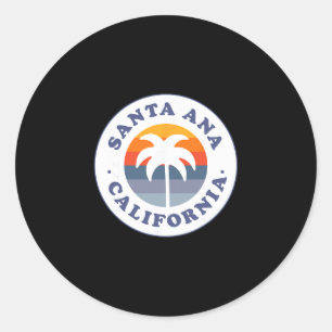 Santa Ana California Ca Palm Tree Beach Vacation S Classic Round Sticker