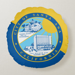 Santa Ana (California) City flag Round Cushion