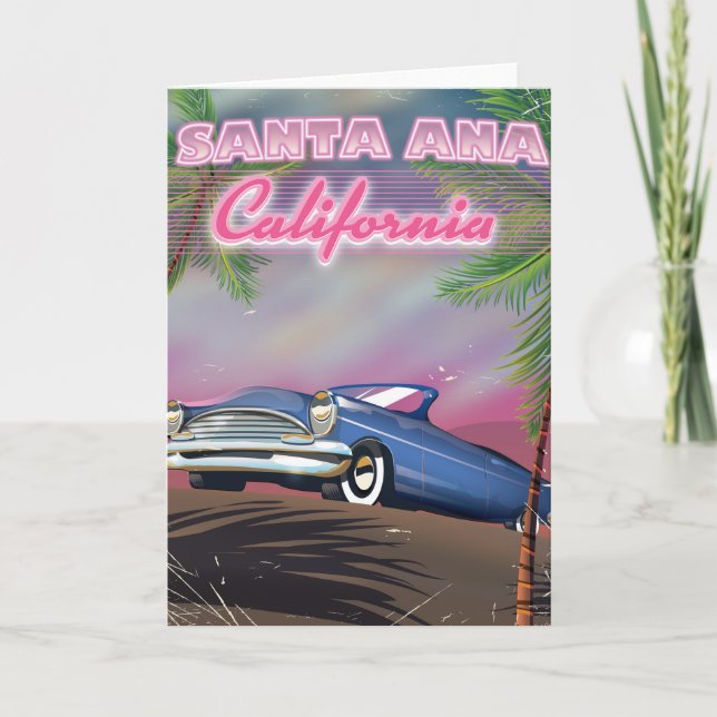 Santa Ana California travel poster Holiday Card (Front)