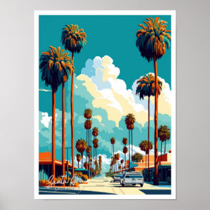 Santa Ana California Travel Vintage illustration Poster