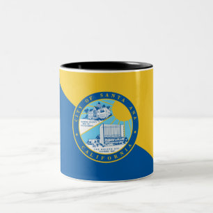 Santa Ana city flag Two-Tone Coffee Mug