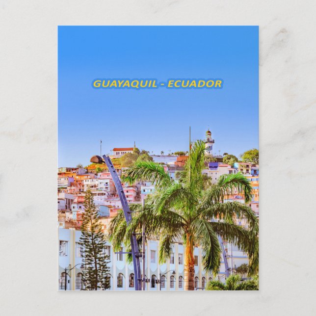 Santa Ana Hill, Guayaquil Poster Print Holiday Postcard (Front)