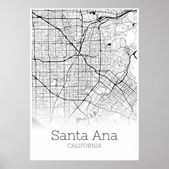 Santa Ana Map - California - City Map Poster (Front)