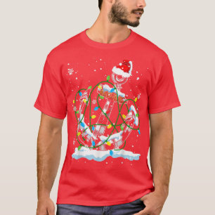 Santa Anchor Cool Christmas Lights Boating Sailing T-Shirt