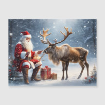 Santa and a Reindeer art