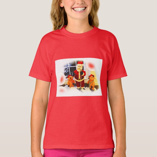 Santa and bears festive T-Shirt (Front)