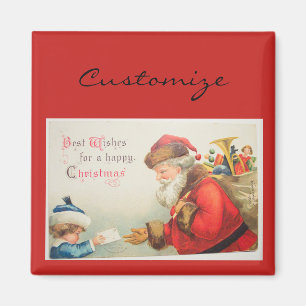 Santa and boy vintage nostalgia Christmas Magnet