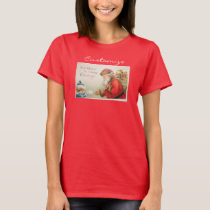 Santa and boy vintage nostalgia Christmas T-Shirt
