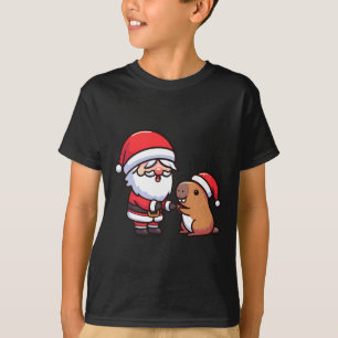 Santa And Capybara High-fiving Toddler Boys Christ T-Shirt
