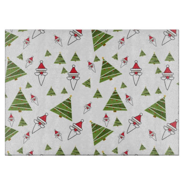 Santa and Christmas trees Cutting Board (Front)