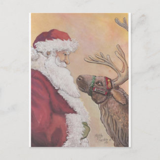 Santa and Comet Holiday Postcard