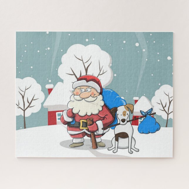 Santa and Dog Jigsaw Puzzle (Horizontal)