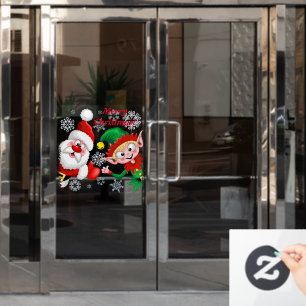 Santa and Elf Christmas Characters Thumbs Up 