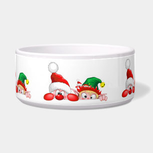 Santa and Elf Cute and funny Characters Peeking  S