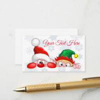 Santa and Elf Cute and funny Christmas Cartoon Cha