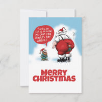 Santa and Elf Funny Cartoon