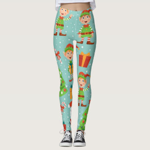 Santa And Elfs Christmas Pattern Leggings