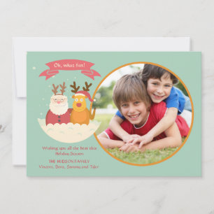 Santa and Friend Holiday Photo Card