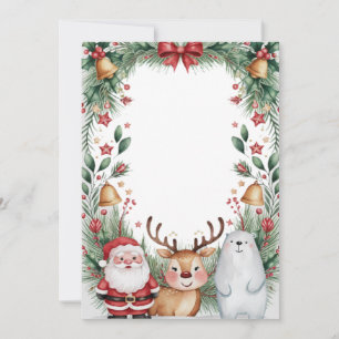 Santa and Friends Customisable Photo and Greeting Holiday Card