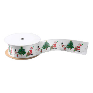 Santa and friends satin ribbon