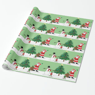 Santa and friends wrapping paper