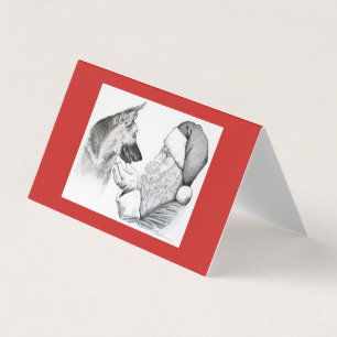 Santa and German Shepherd Christmas