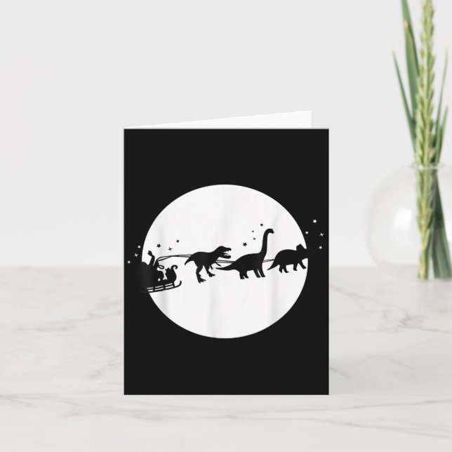 Santa And His Dinosaur Sleigh Ride, T-rexmas, Boys Card (Front)